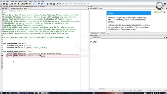 Fetching Real Time Data using Python | Interactive Brokers | Quantra Free Course смотреть онлайн