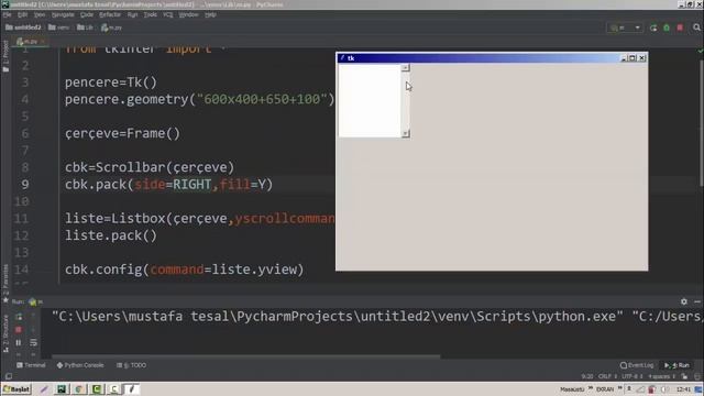 Listbox'a scrollbar ekleme Python Tkinter #47 смотреть онлайн