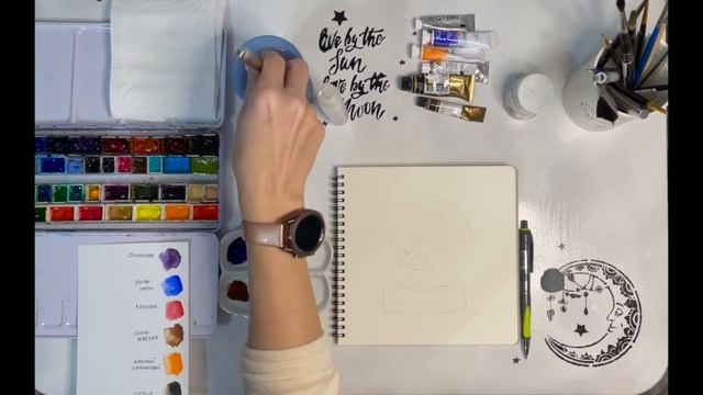 Уроки рисования акварелью. Снежный шар. Часть 1. смотреть онлайн