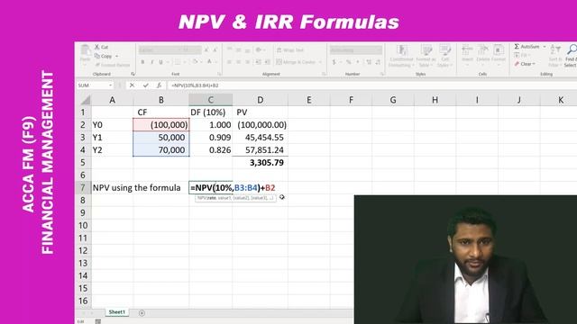 How to use IRR and NPV formulas in ACCA | FM F9 | AFM P4 смотреть онлайн