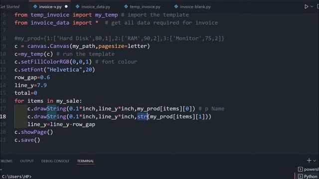 PDF Invoice generation in Python using Reportlab by using sales and product data using template смотреть онлайн