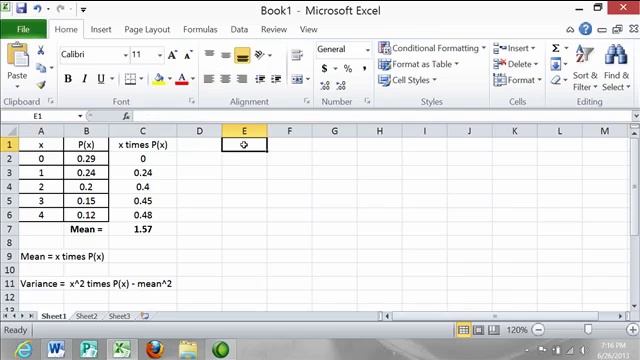 The Mean and Standard Deviation of a Probability Distribution using Excel смотреть онлайн