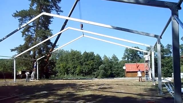 Установка каркаса тента «Ультра» 20х30 метров смотреть онлайн
