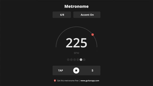 225 BPM Metronome 6/8 смотреть онлайн