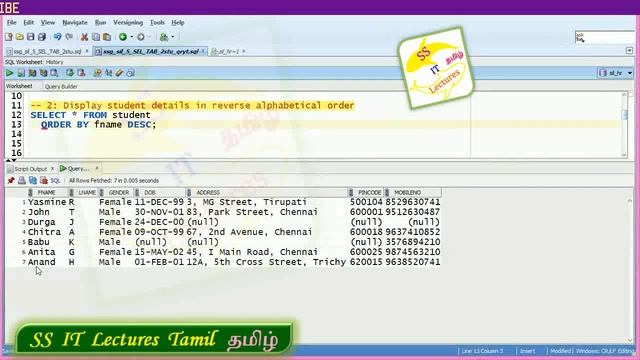 SQL 6 Oracle SELECT Query: Sorting Queries with Examples | Tamil தமிழ் #sql #oracle #query #orderby смотреть онлайн