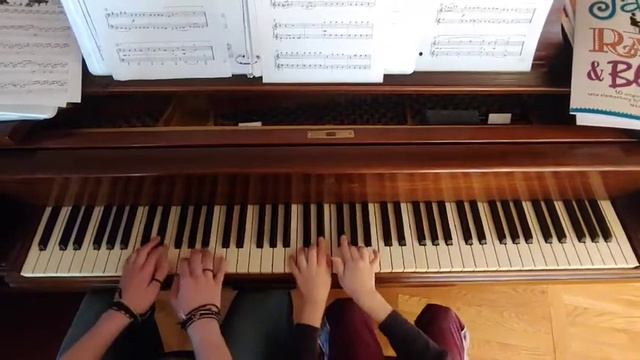Bata and Elena play piano duets! BOUNCIN BOOGIE by Martha Mier смотреть онлайн