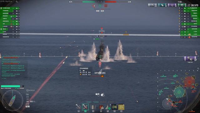 #0826 World of Warships Preussen 154k 4K HDR 60 FPS german bb random смотреть онлайн