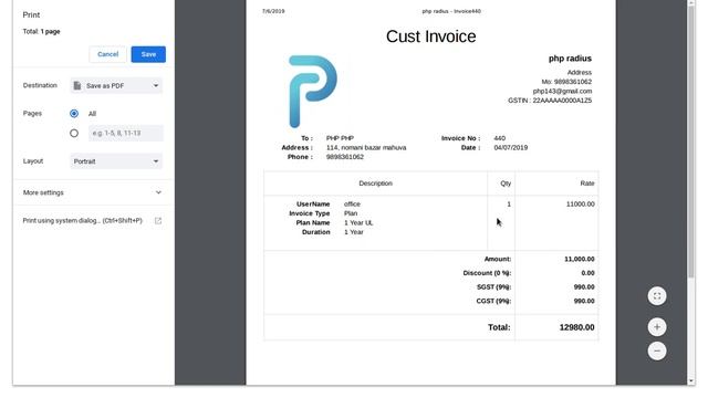 How to Print Invoice | PHP Radius смотреть онлайн
