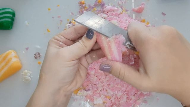 ASMR❤Cutting dry soap/rainbow set/режу мыло на кубики. смотреть онлайн