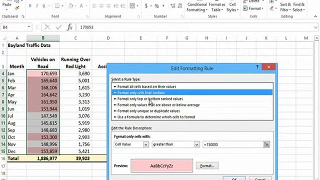 Applying Conditional Formatting in Excel 2013 смотреть онлайн