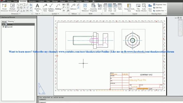 Autocad Mechanical Tutorial|Title Blocks-Borders|AMTITLE|Indexing Pivot Point|AMLAYTIBLOCK смотреть онлайн