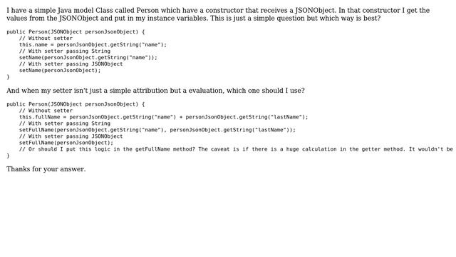 Code Review: Java constructor should use setter? смотреть онлайн