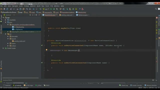 Android Studio Tutorial - 55 - Bound Service Using Messenger смотреть онлайн