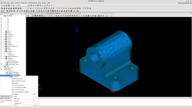 Salome Mesh Module: meshing the bracket смотреть онлайн