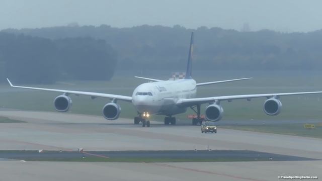 UPGRADE: Lufthansa Airbus A340-600 [D-AIHF] Landing at Berlin Tegel Airport TXL [Full HD] смотреть онлайн