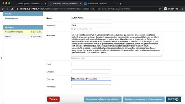 пример заполнения портфолио смотреть онлайн