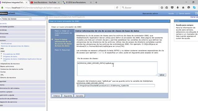 IBM Websphere Application Server, Creación Data Source JNDI a Oracle Data Base 10g, 11g y 12c. смотреть онлайн