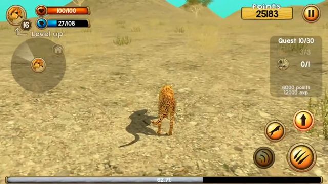 Wild Cheetah Sim 3D fun game смотреть онлайн