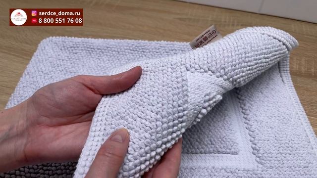 Португальский коврик для ванной LUXBERRY Lux / 100% хлопок, цвет светло голубой смотреть онлайн