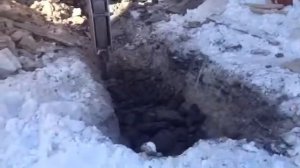 Разработка мерзлого грунта гидромолотом ч.2.