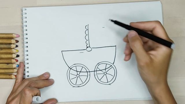 КАК НАРИСОВАТЬ КОЛЯСКУ ЛЮЛЬКУ | How to draw a baby stroller смотреть онлайн