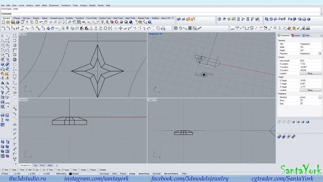 Моделируем звено цепочки. Chain link in Rhinoceros 3D. #SantaYork смотреть онлайн
