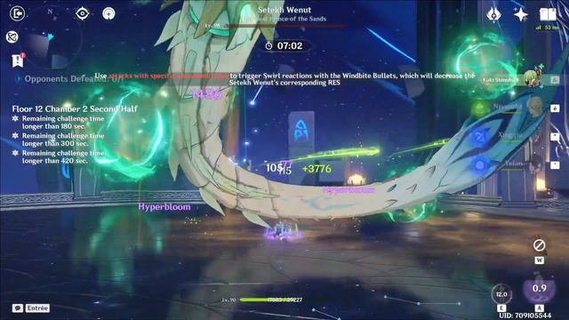 C0 Eula Plunge Attack & C3 Kuki Shinobu Hyperbloom | Spiral Abyss 4.4 | Genshin Impact | смотреть онлайн