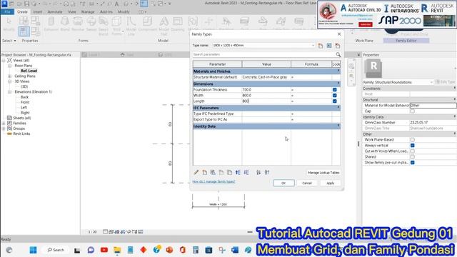 Tutorial Autocad REVIT 01 GRID, Poer, Pondasi Bored Pile. смотреть онлайн