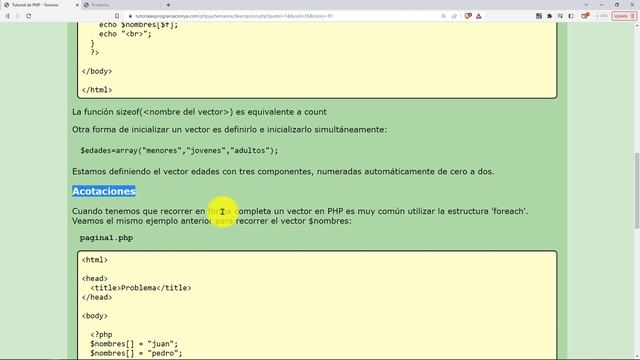 PHP Esenciales: 40 Iteración con Índices y Elementos de un Arreglo - PROBLEMA Impresión Días Semana смотреть онлайн