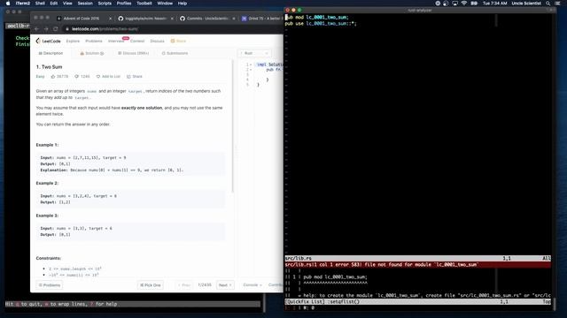 Leetcode Short [Rust | Vim] - Problem 1: Two Sum смотреть онлайн