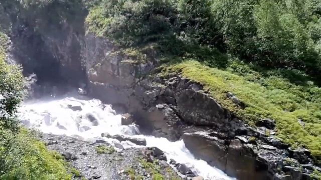 Домбай. Северный Кавказ. Ущелье Домбай-Ульген. Чучхурский водопад смотреть онлайн