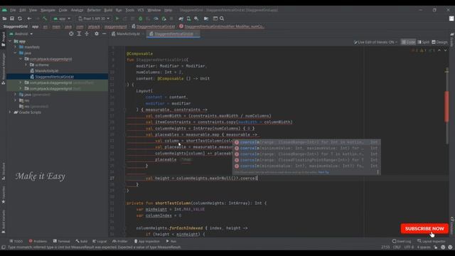 How to implement Staggered Grid in Jetpack Compose | Random Color | Android | Kotlin | Make it Easy смотреть онлайн