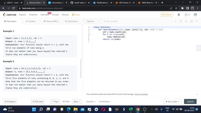 Remove Element!!! LeetCode Solution смотреть онлайн