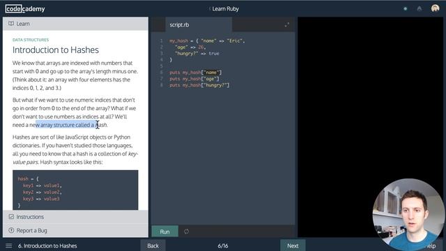 Codecademy Learn Ruby - 3 - Data Structures смотреть онлайн