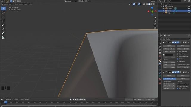 Blender 2.81 Модификаторы Solidify, Subdivision Surfase и Triangulate