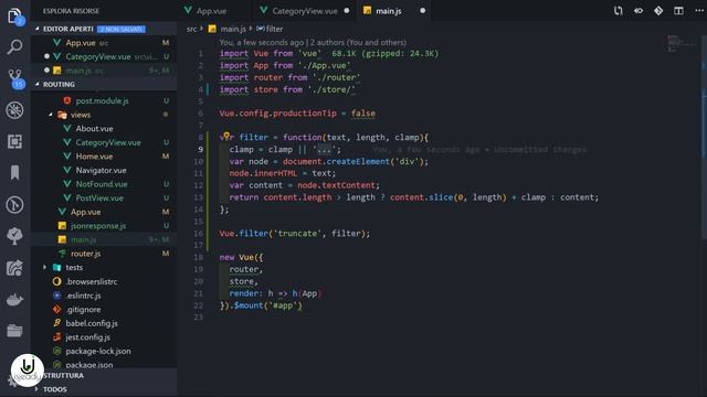 13 - Vue Js Creazione di un Applicazione Blog - Filter sulle Description смотреть онлайн