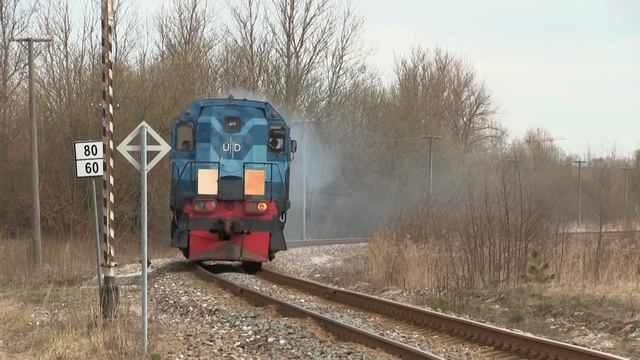 Тепловоз ТЭМ15-143 на перегоне Таллин-Вяйке - Лийва / TEM15-143 between Tallinn-Väike and Liiva смотреть онлайн