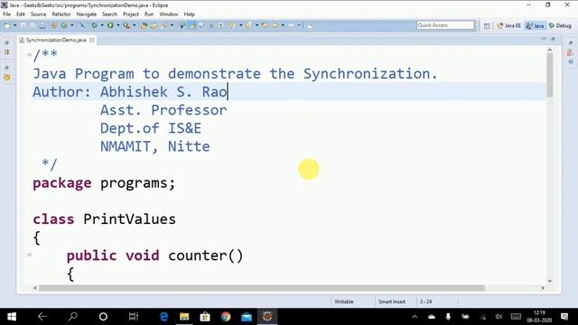 Thread Synchronization in Java - Abhishek S. Rao смотреть онлайн