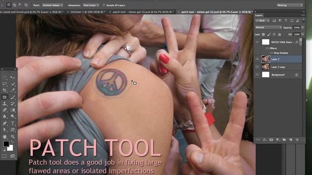 Photoshop - healing brush patch tool смотреть онлайн