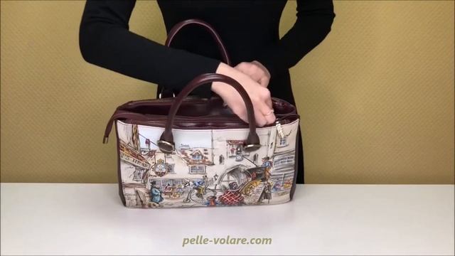 Средняя сумка с рисунком "Старый Лондон" Pelle-Volare смотреть онлайн
