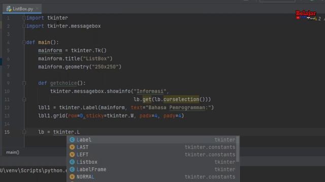 Menggunakan ListBox di Python Tkinter Part#18 смотреть онлайн