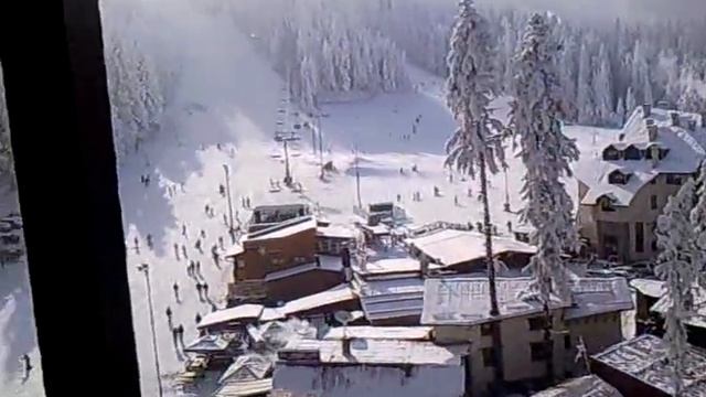Вид из окна отеля Рила (Болгария-Боровец) смотреть онлайн