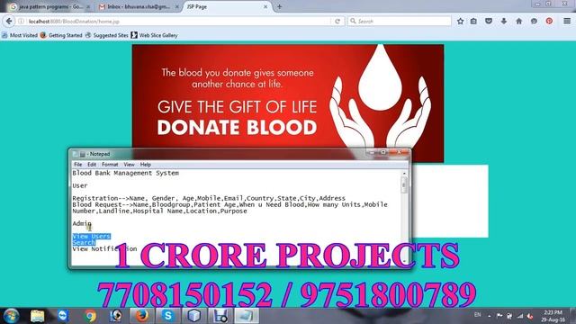 Blood Donors System & Blood Bank Management System Java - 1Crore Projects смотреть онлайн