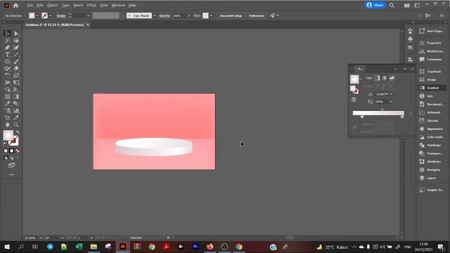 Adobe Illustrator Tutorial - White 3D Realistic Podium on Pink Pastel Scane Rendering смотреть онлайн