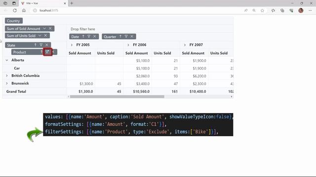 Customizing the Grouping Bar in Vue Pivot Table Component смотреть онлайн