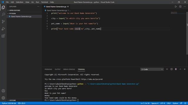 Python projects for beginners || Band Name Generator || Python String concatenation || Urdu/Hindi смотреть онлайн