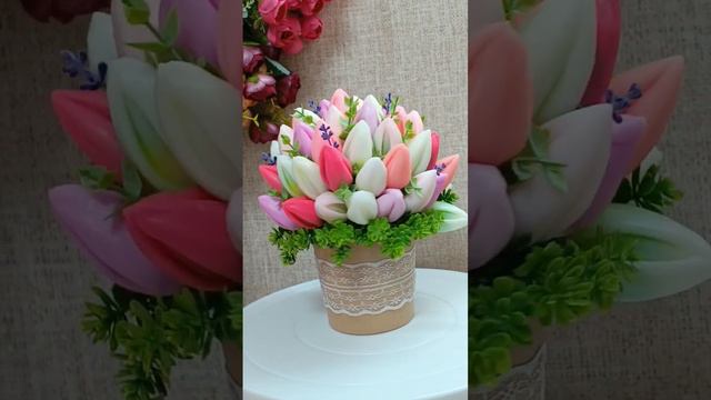 Букеты из тюльпанов #мыловарение #букет #подарки #мыло #интерьерныйбукет #8марта смотреть онлайн