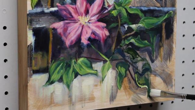 Clematis Vine | Oil Painting Time Lapse + Varnishing смотреть онлайн