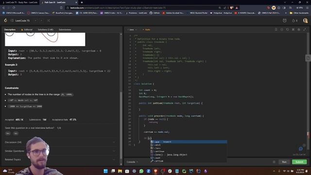 Solving the '437. Path Sum III' Problem in Java LeetCode 75 Study Plan смотреть онлайн