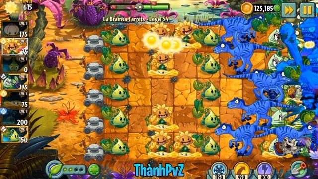PvZ 2 "Endless Zone" #9: La Brainsa Tarpits 1-100 (without lawn mower & leveled up plants) смотреть онлайн